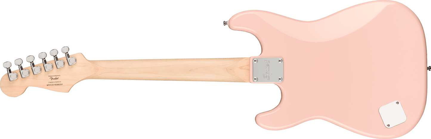 Squier Mini Stratocaster®, Laurel Fingerboard, White Pickguard, Shell Pink