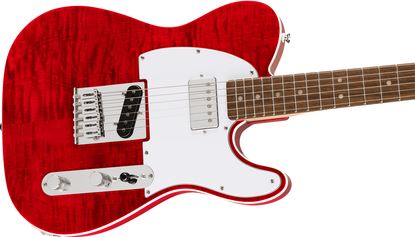 Squier Affinity Series® Telecaster® FMT SH, Laurel Fingerboard, White Pickguard, Crimson Red Transparent