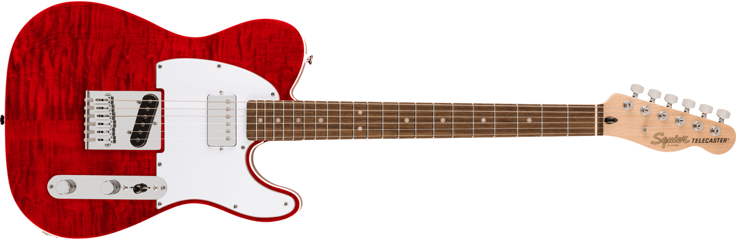 Squier Affinity Series® Telecaster® FMT SH, Laurel Fingerboard, White Pickguard, Crimson Red Transparent