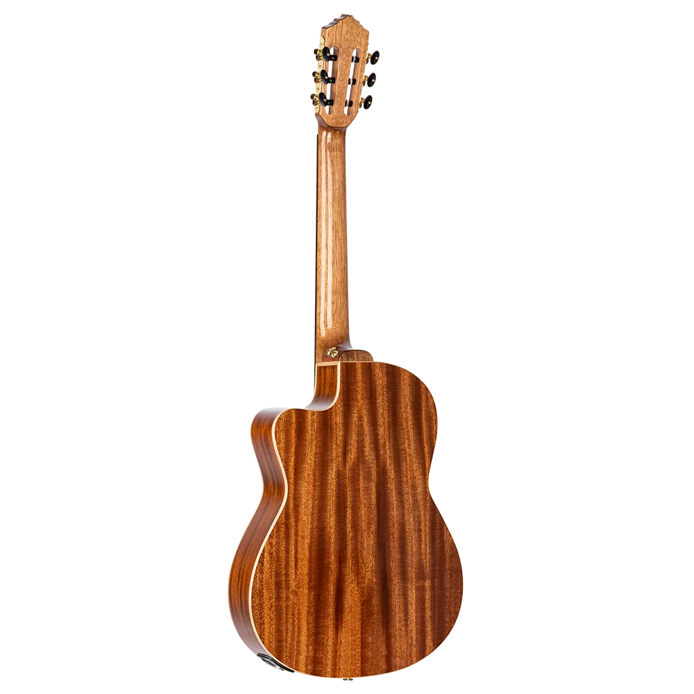 Ortega RCE138-T4 Performer Series Solid Top Thinline Crossover Acoustic-Electric Nylon Classical Guitar w/Bag, Right Handed