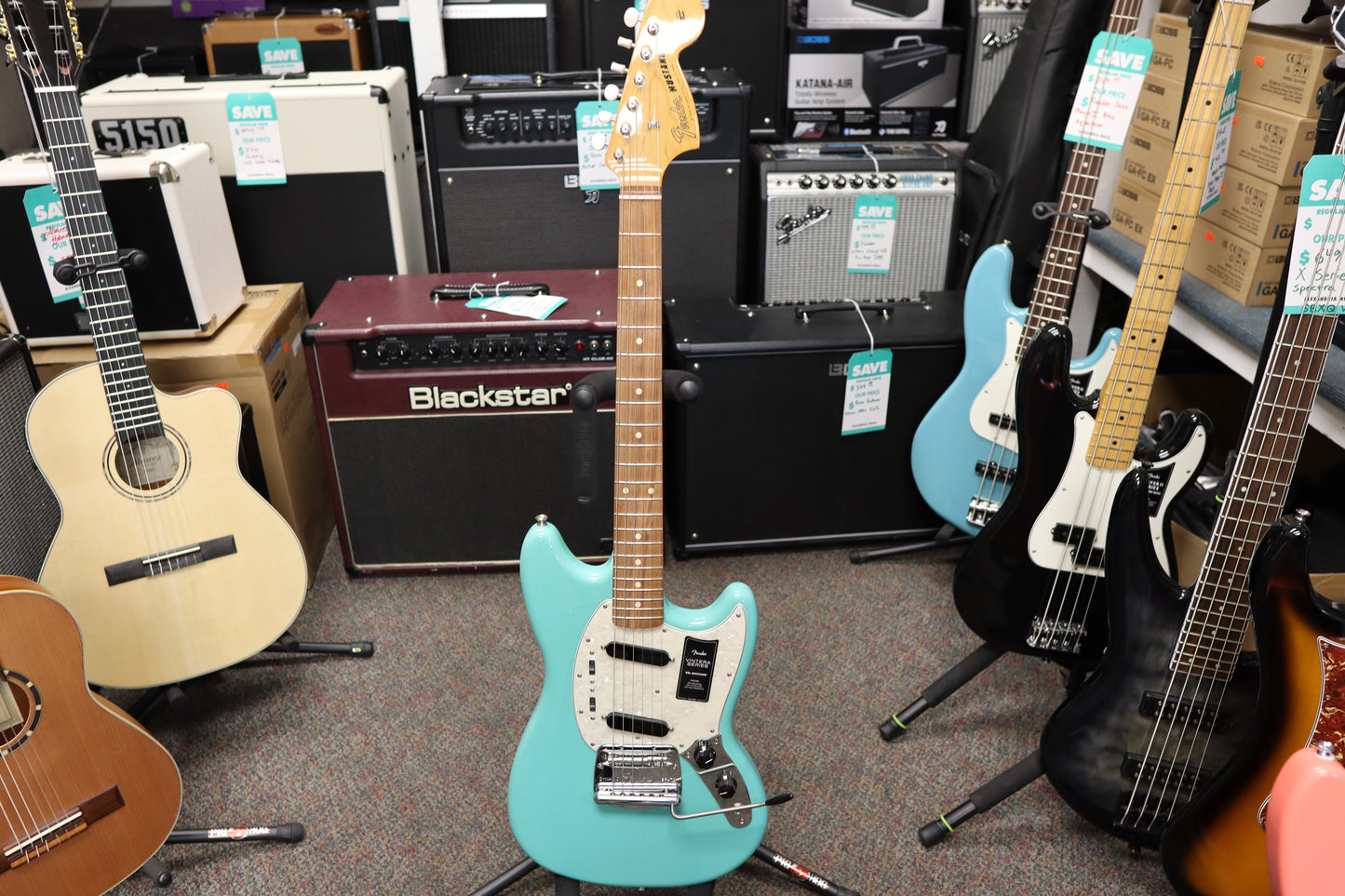 Fender Vintera® '60s Mustang®, Pau Ferro Fingerboard, Sea Foam Green