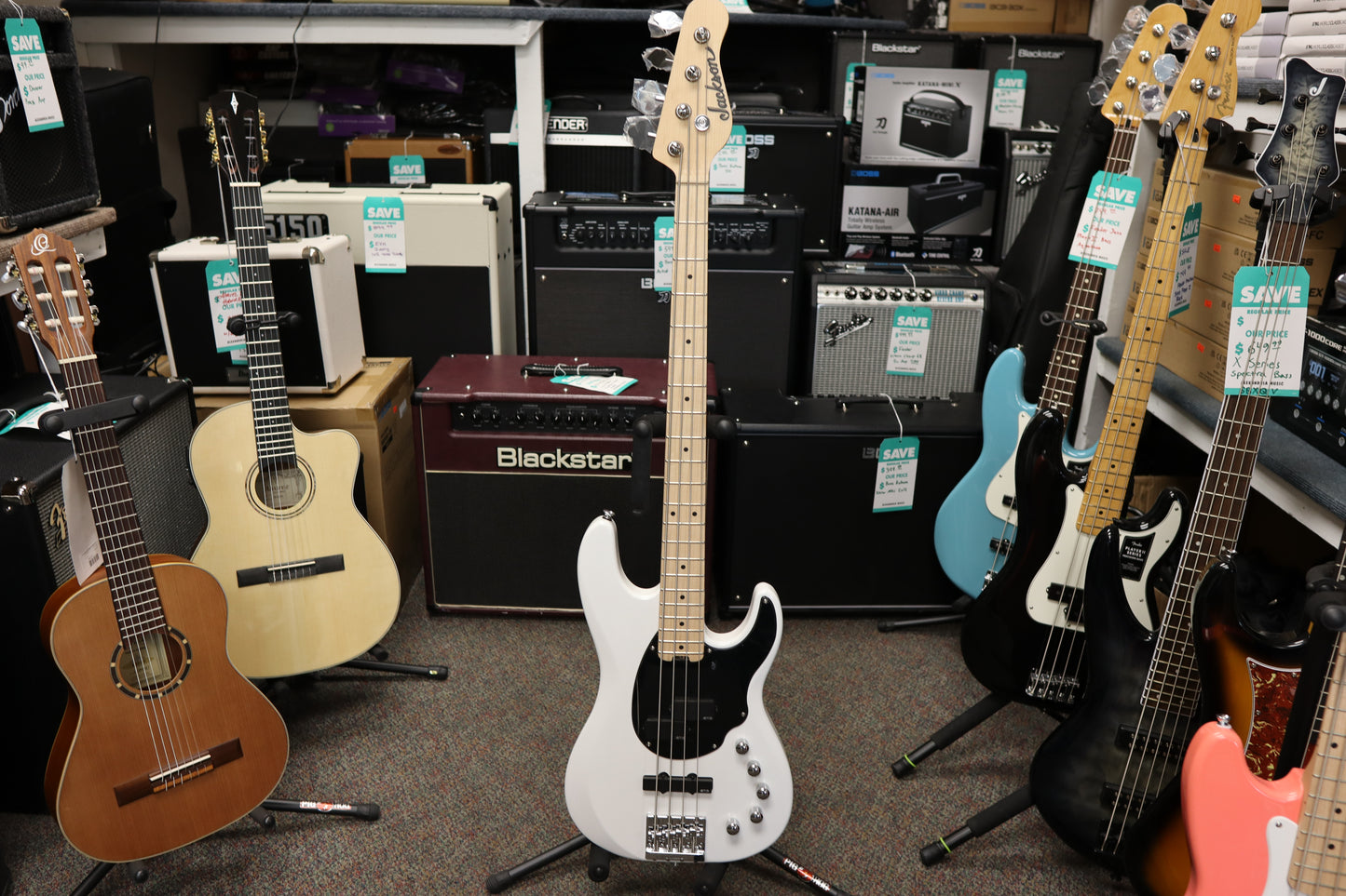 Jackson X Series Signature David Ellefson Concert™ Bass CBXM IV, Maple Fingerboard, Snow White