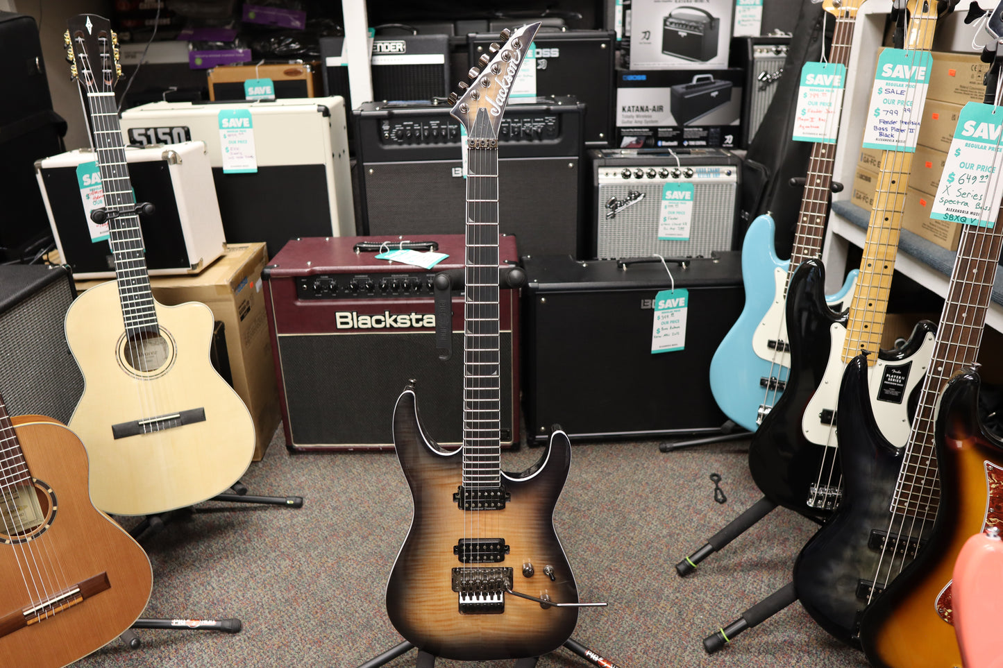 Jackson Pro Series Soloist™ SL2FM MAH, Ebony Fingerboard, Coffee Burst
