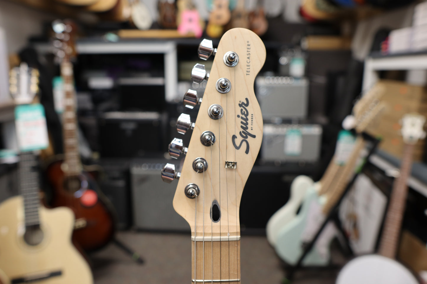 Squier Sonic® Telecaster®, Maple Fingerboard, Black Pickguard, Butterscotch Blonde