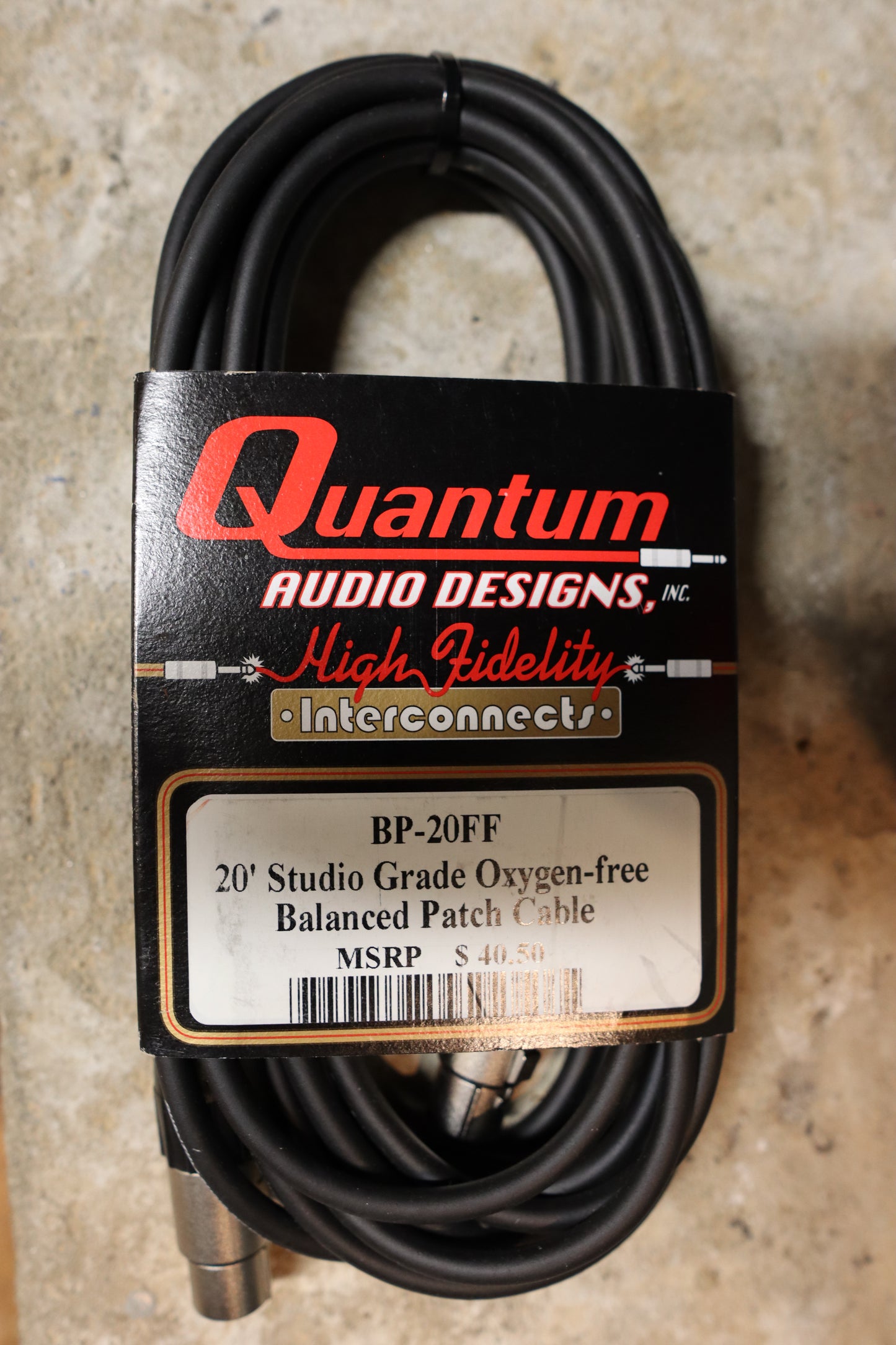 Quantum Audio Designs XLR Female to XLR Female Studio Grade Oxygen-free Balanced Cable