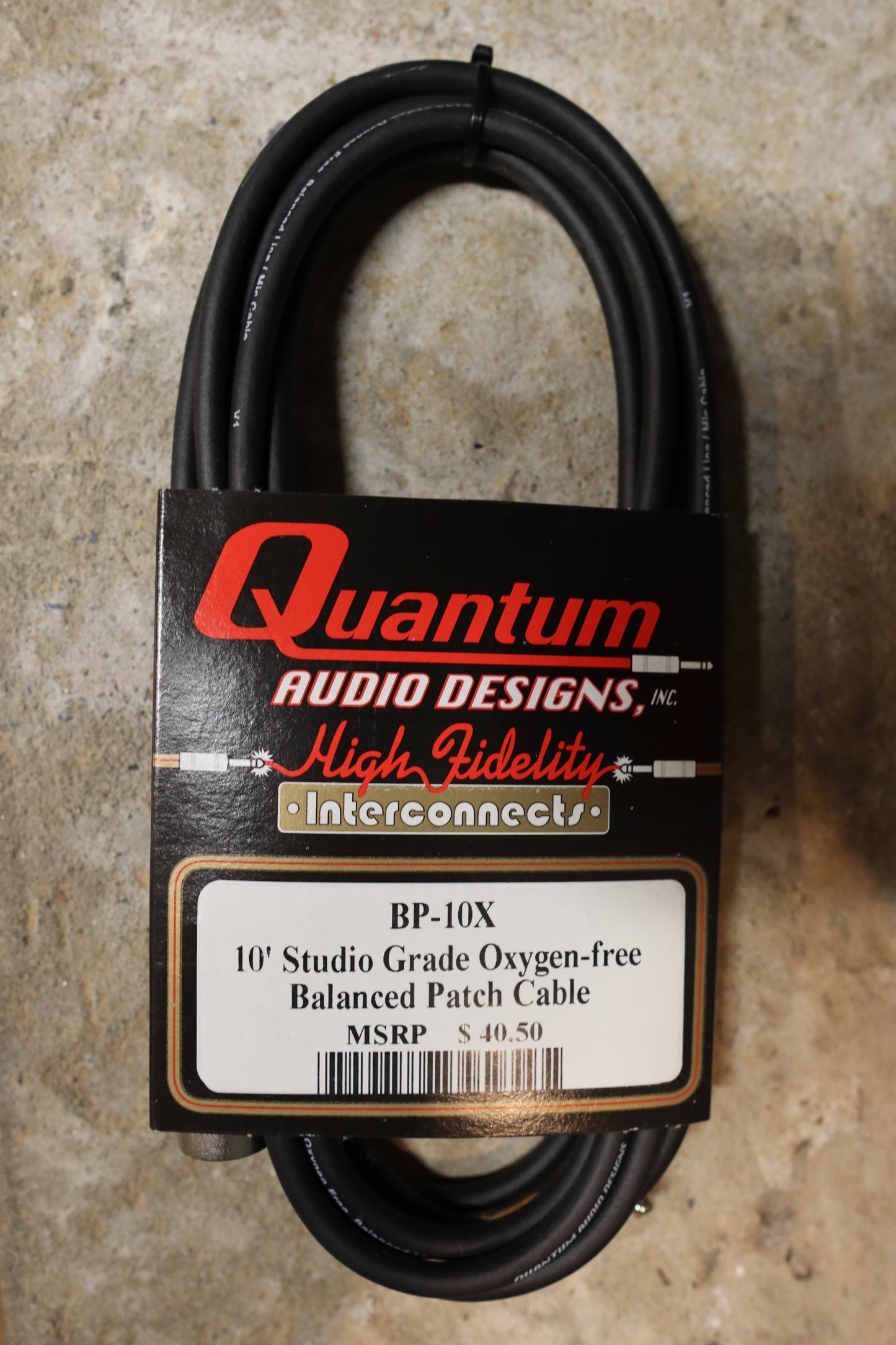 Quantum Audio Designs 1/4" TRS to XLR Male Studio Grade Oxygen-free Balanced Cable
