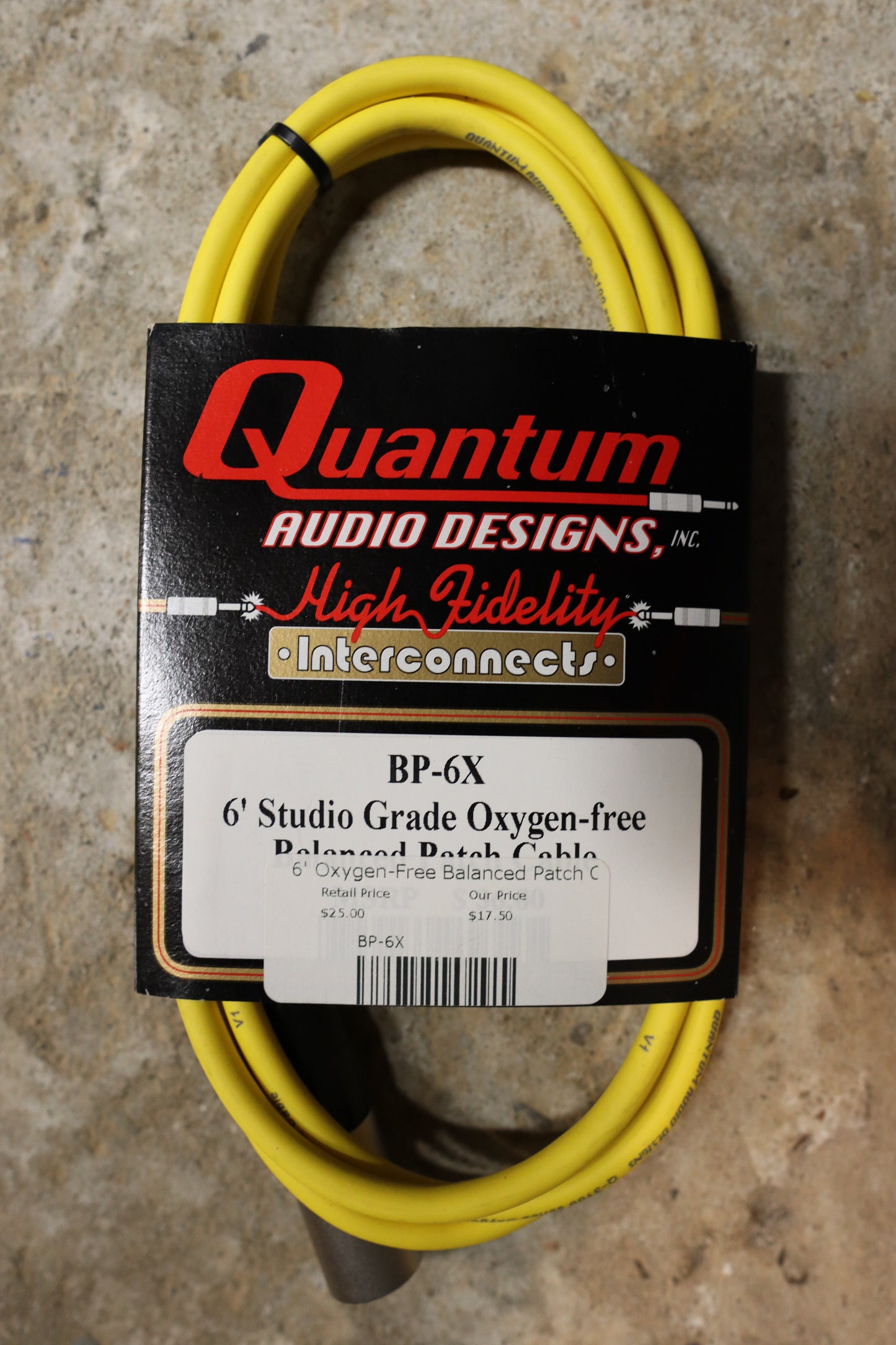 Quantum Audio Designs 1/4" TRS to XLR Male Studio Grade Oxygen-free Balanced Cable