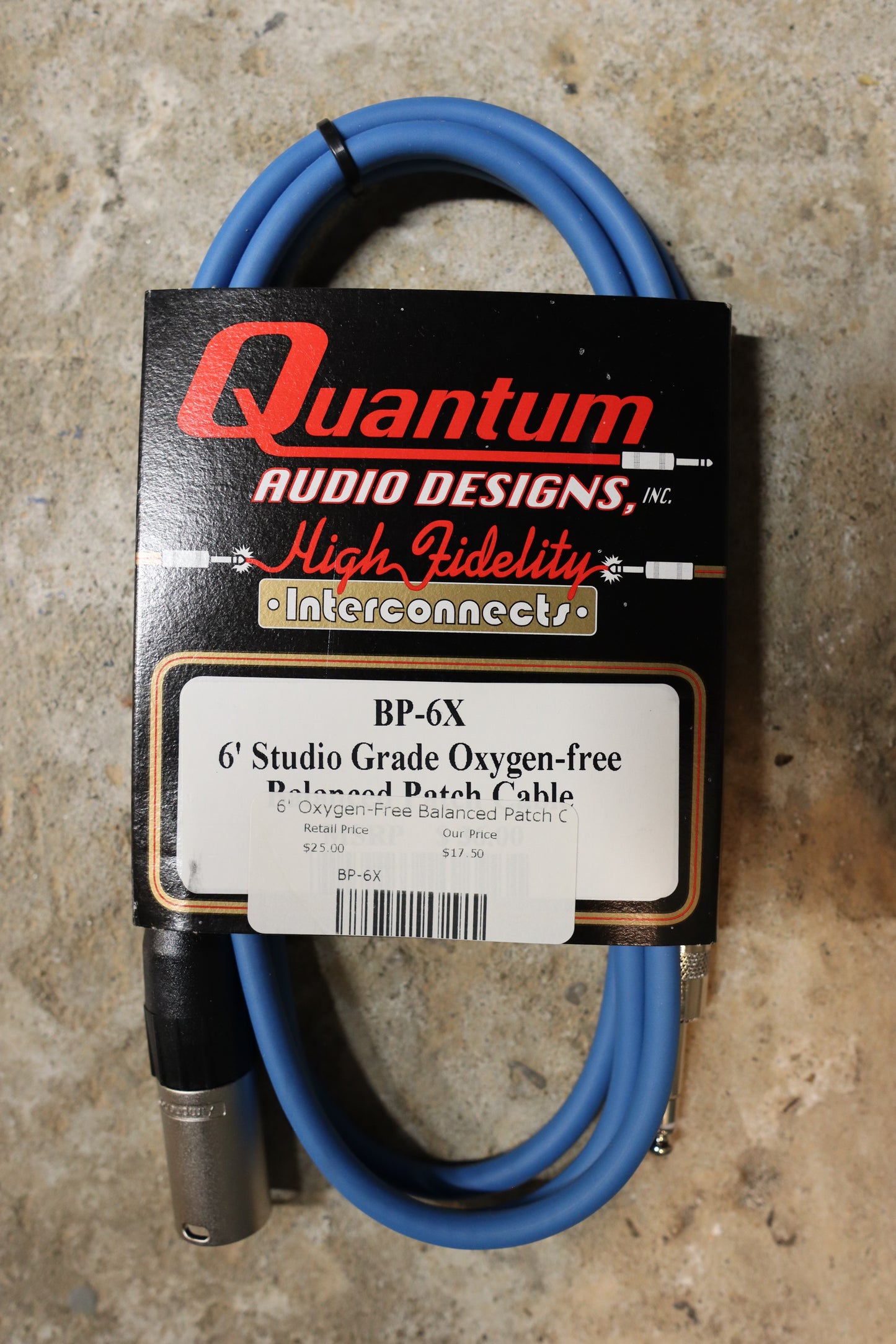 Quantum Audio Designs 1/4" TRS to XLR Male Studio Grade Oxygen-free Balanced Cable