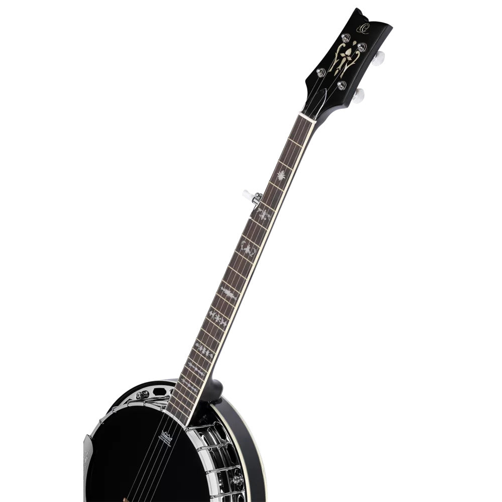 Ortega Guitars OBJ650-SBK Raven Series 5-String Banjo Mahogany Black