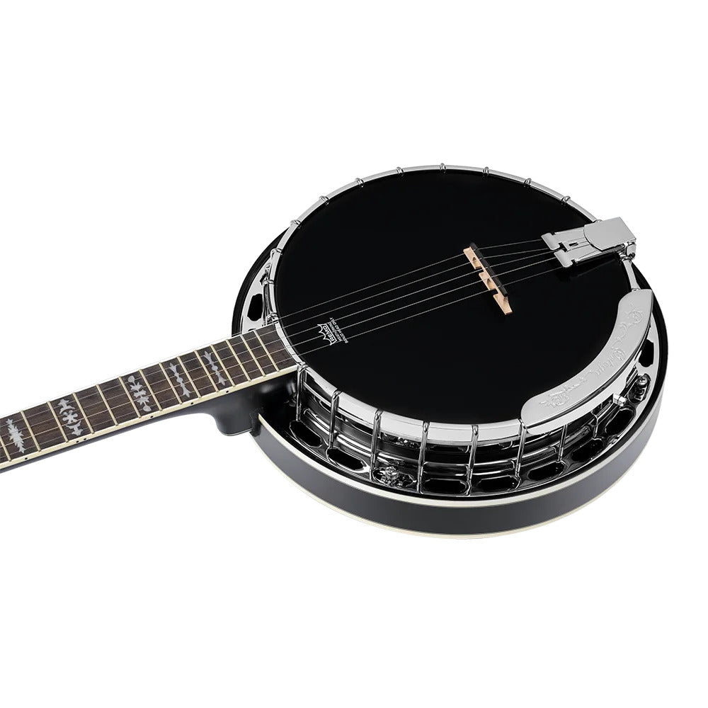 Ortega Guitars OBJ650-SBK Raven Series 5-String Banjo Mahogany Black