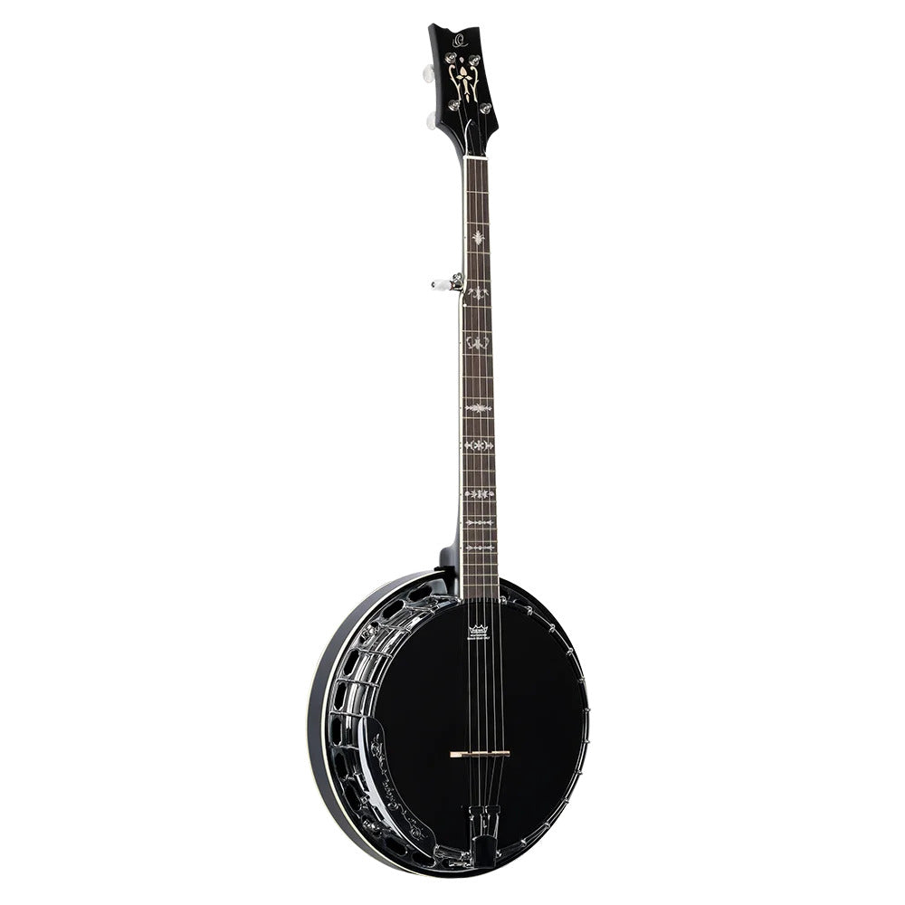 Ortega Guitars OBJ650-SBK Raven Series 5-String Banjo Mahogany Black