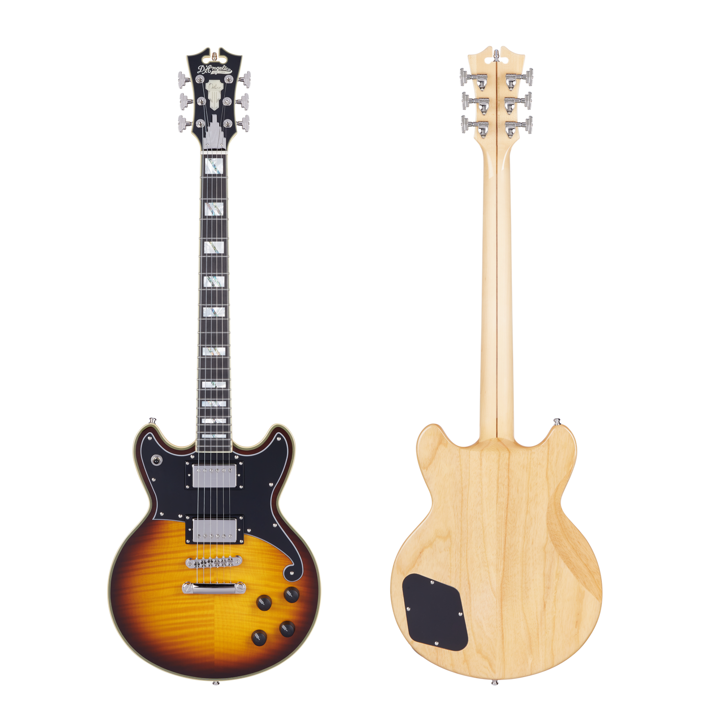 D'Angelico Deluxe Brighton Electric Guitar - Vintage Sunburst with Stopbar Tailpiece
