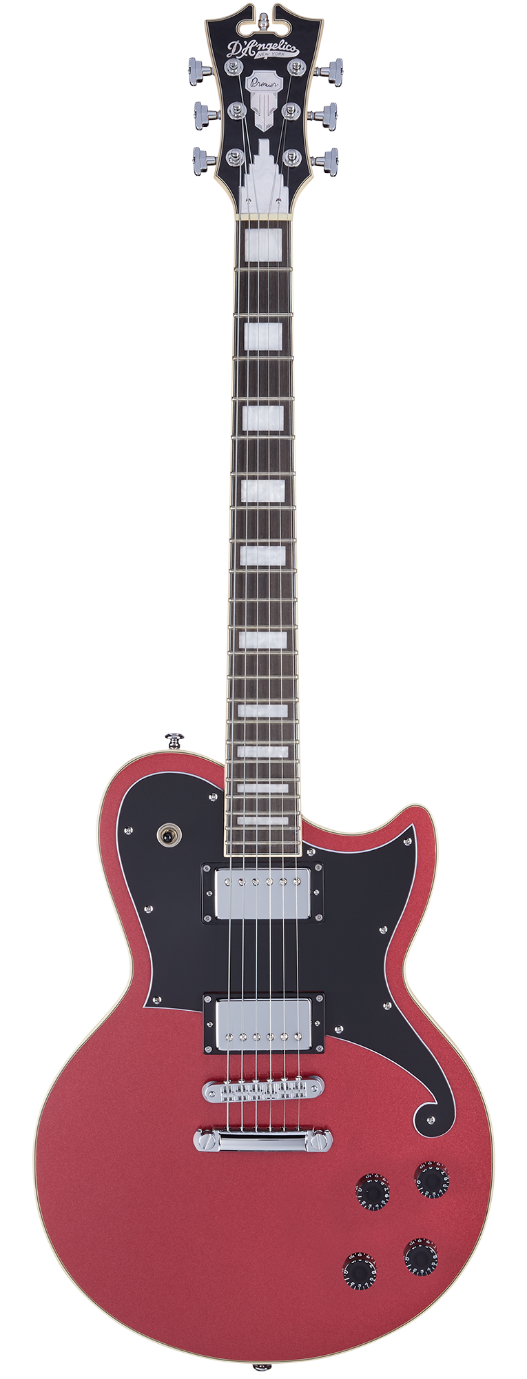 D'Angelico Premier Atlantic Electric Guitar - Oxblood with Stopbar Tailpiece