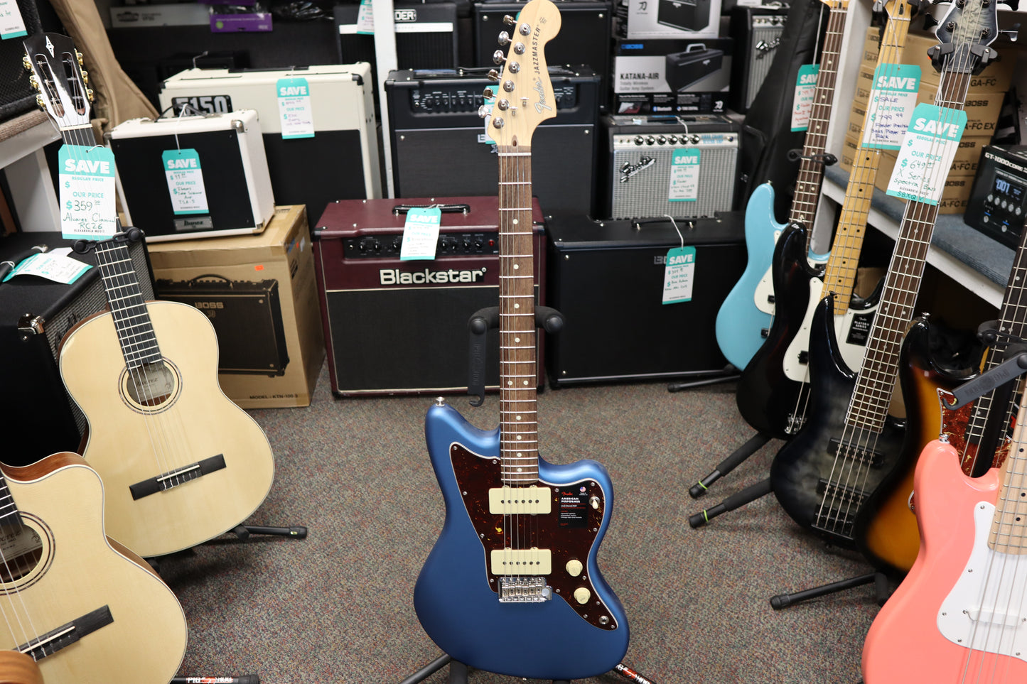 Fender American Performer Jazzmaster®, Rosewood Fingerboard, Satin Lake Placid Blue