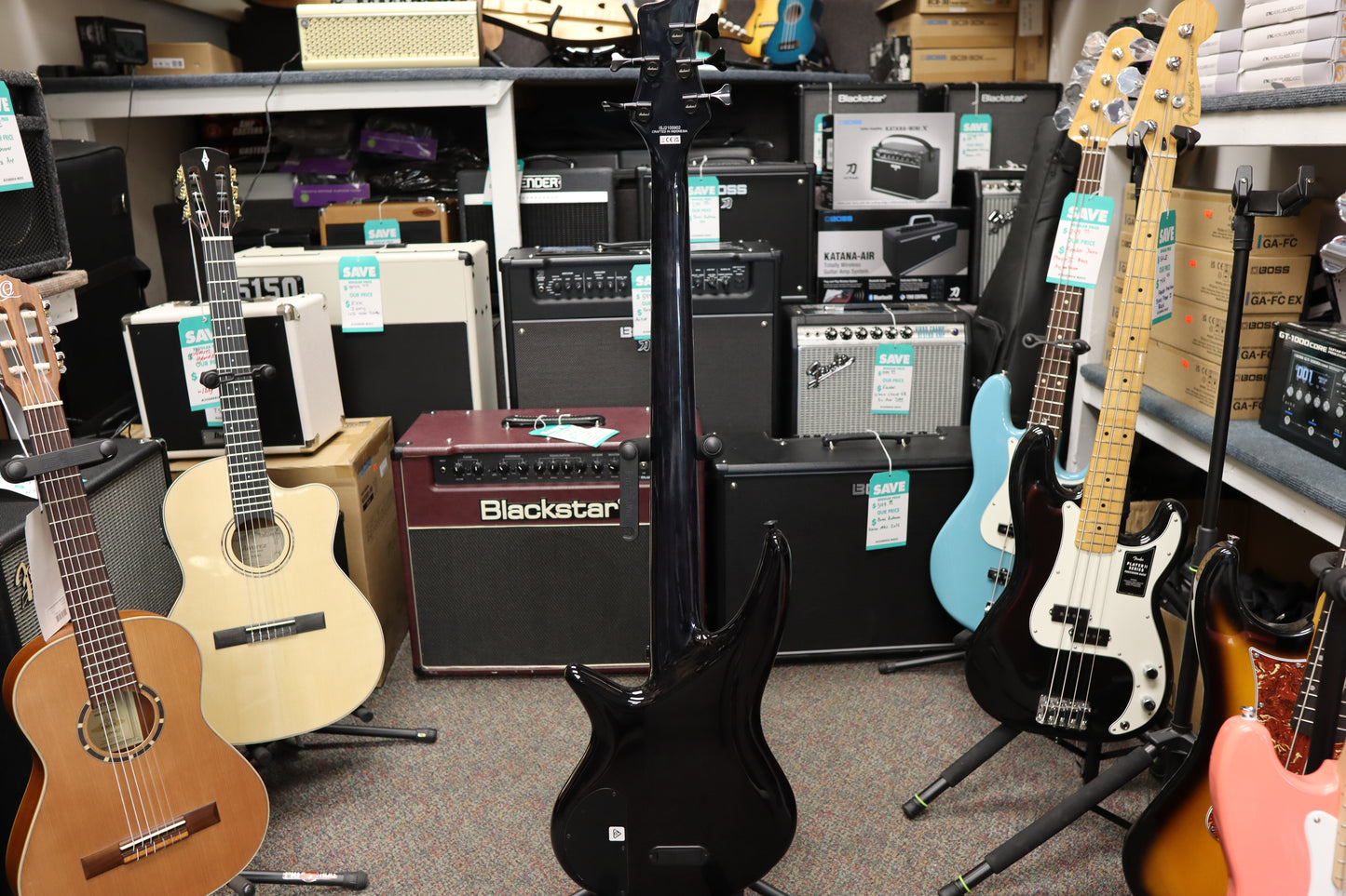 Jackson  X Series Spectra Bass SBXQ V, Laurel Fingerboard, Transparent Black Burst