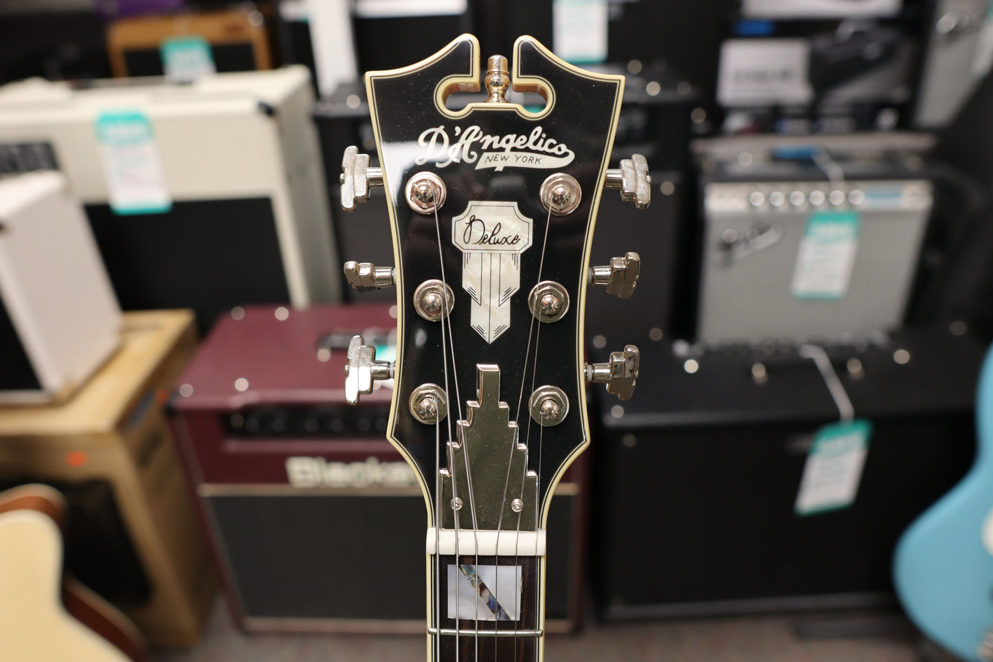 D'Angelico Deluxe Brighton Electric Guitar - Vintage Sunburst with Stopbar Tailpiece