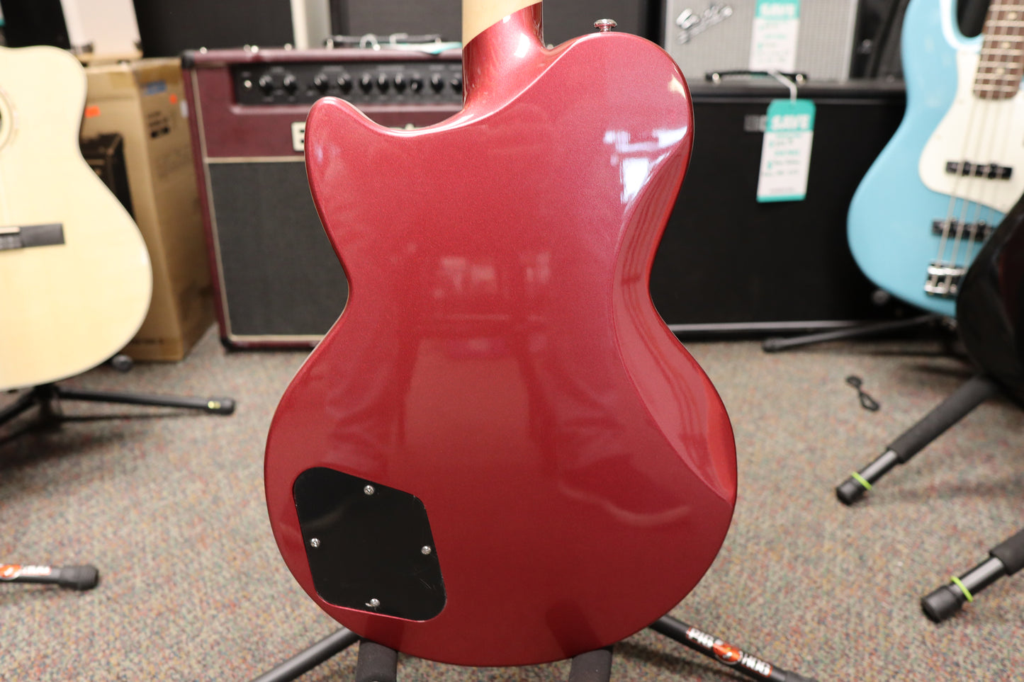 D'Angelico Premier Atlantic Electric Guitar - Oxblood with Stopbar Tailpiece