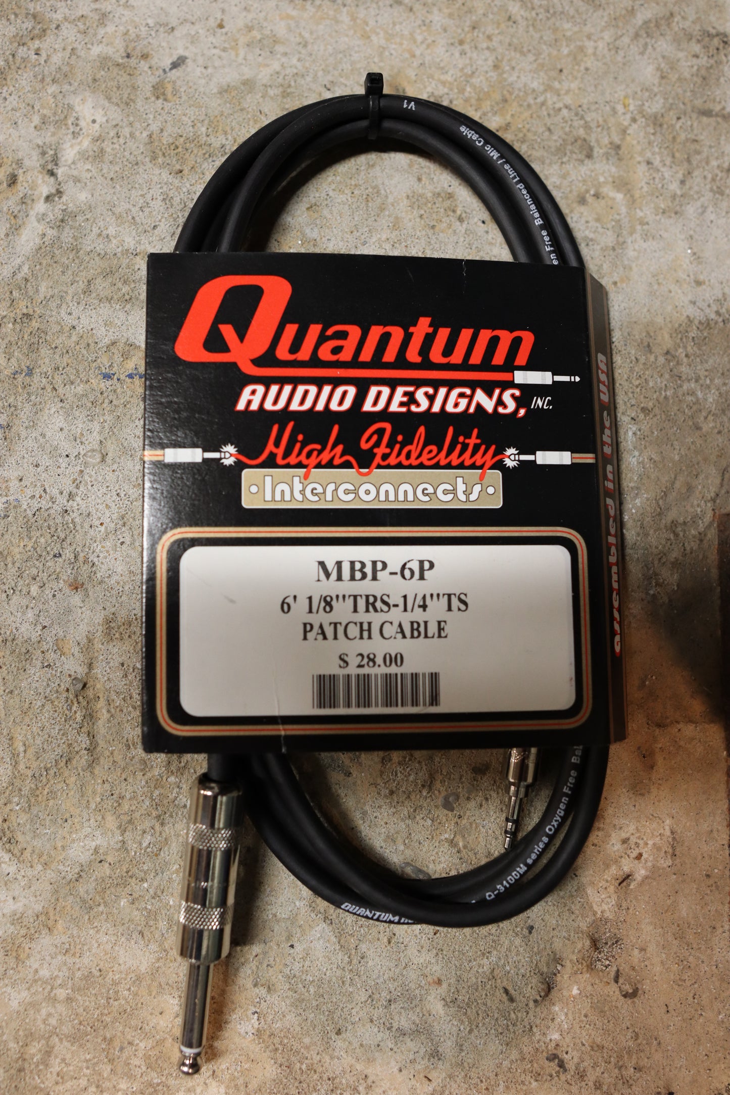 Quantum Audio Designs MBP 1/8" TRS to 1/4" TS Cable