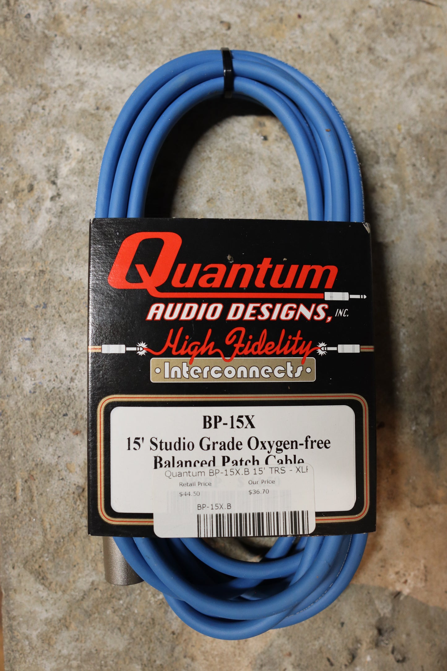 Quantum Audio Designs 1/4" TRS to XLR Male Studio Grade Oxygen-free Balanced Cable