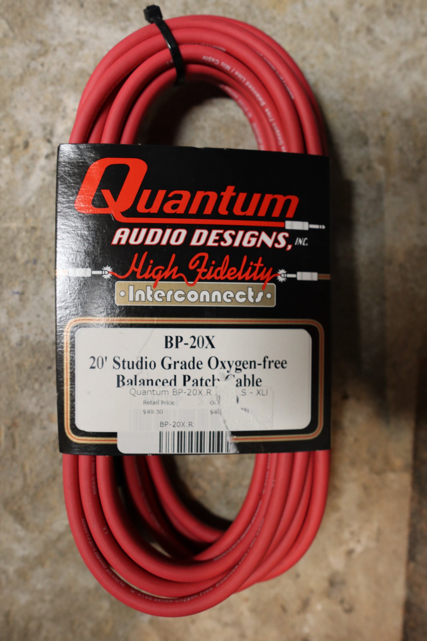 Quantum Audio Designs 1/4" TRS to XLR Male Studio Grade Oxygen-free Balanced Cable