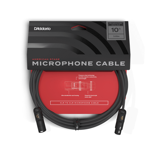 D'Addario AMERICAN STAGE XLR MICROPHONE/POWERED SPEAKER CABLE XLR to XLR - 10ft.